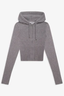 Tops|Cloud Knits^Frankies Bikinis Heritage Zip Up Hoodie Rain Cloud