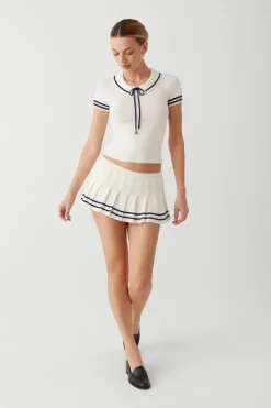 Bottoms|Matching Sets^Frankies Bikinis Honeymoon Knit Pleated Skort Sugar