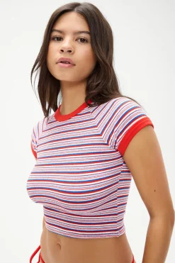 Tops^Frankies Bikinis Jane Terry Cropped Tee American Summer