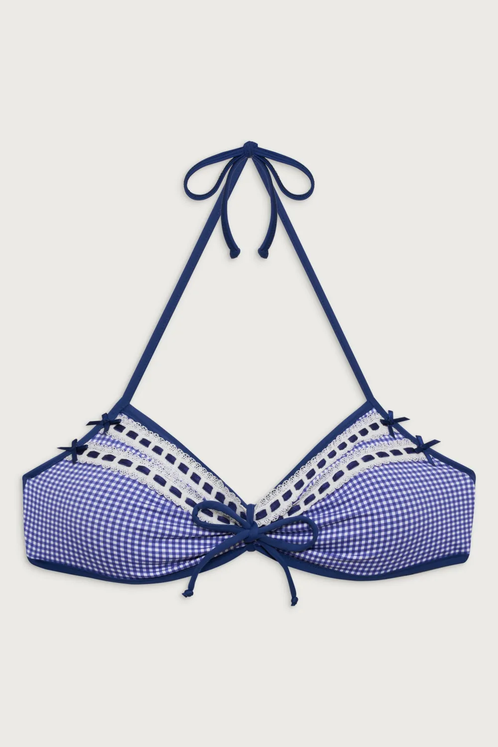 Tops|Bikinis^Frankies Bikinis Jessup Triangle Halter Bikini Top Sailor Gingham