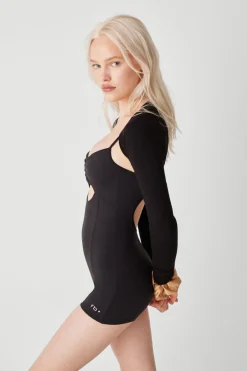 Active^Frankies Bikinis Kate Cloud Knit Shrug Top Black