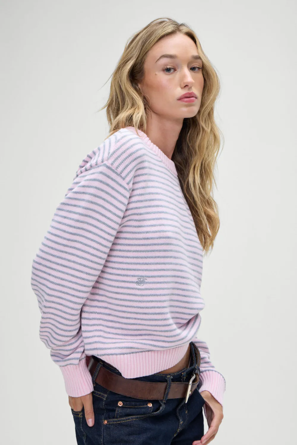 Tops|Cloud Knits^Frankies Bikinis Kip Oversized Sweater Rosewater Stripe