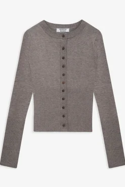 Tops^Frankies Bikinis Lenon Cloud Knit Button Up Cardigan Dark Pearl