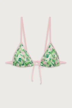 Tops|Bikinis^Frankies Bikinis Lumia Plaid Triangle Bikini Top Baby Daisy