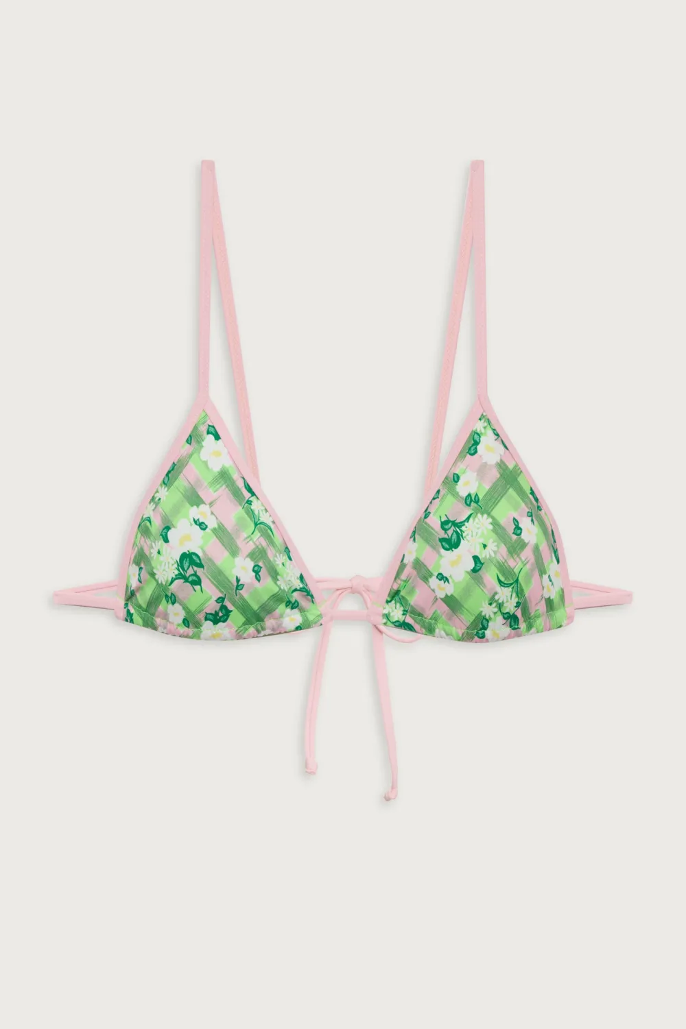 Tops|Bikinis^Frankies Bikinis Lumia Plaid Triangle Bikini Top Baby Daisy