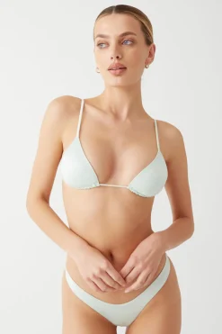 Tops|Bikinis^Frankies Bikinis Lumia Shine Triangle Bikini Top Pistachio