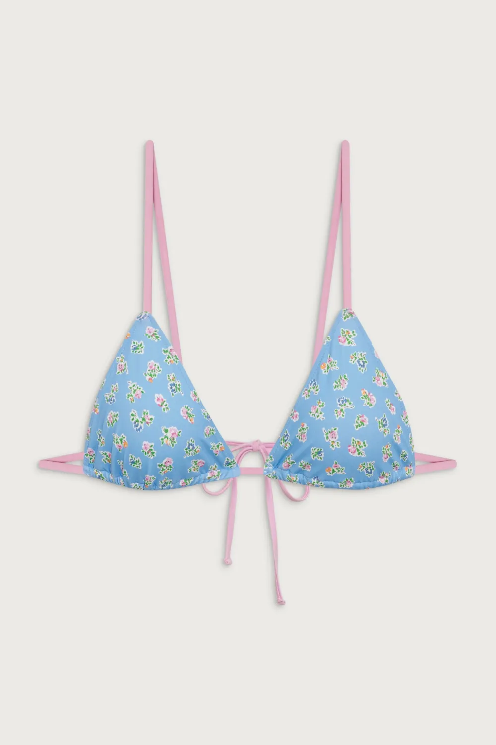 Tops|Bikinis^Frankies Bikinis Lumia Triangle Floral Bikini Top Blue Hawaii