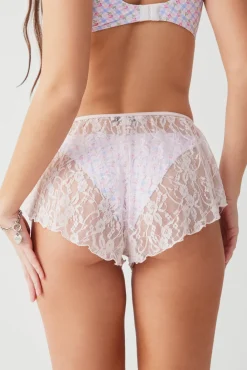 Bottoms^Frankies Bikinis Meadow Lace Mini Short Baby Bouquet Pink