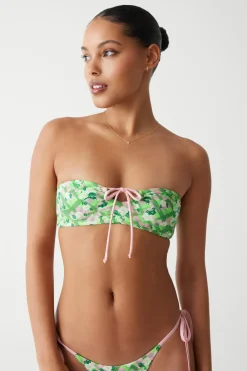 Tops|Bikinis^Frankies Bikinis Meredith Plaid Bandeau Bikini Top Baby Daisy