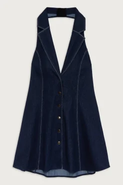 Dresses^Frankies Bikinis Moonlight Denim Halter Dress Blue Denim