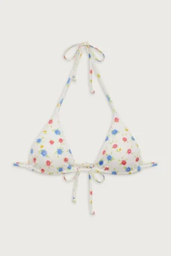 Tops|Bikinis^Frankies Bikinis Nick Floral Triangle Bikini Top Water Blossom