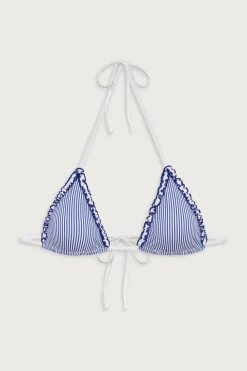 Tops|Bikinis^Frankies Bikinis Nick Striped Triangle Bikini Top Ocean Stripe