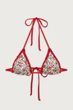 Tops|Bikinis^Frankies Bikinis Nick Triangle Halter Bikini Top Berry in Love