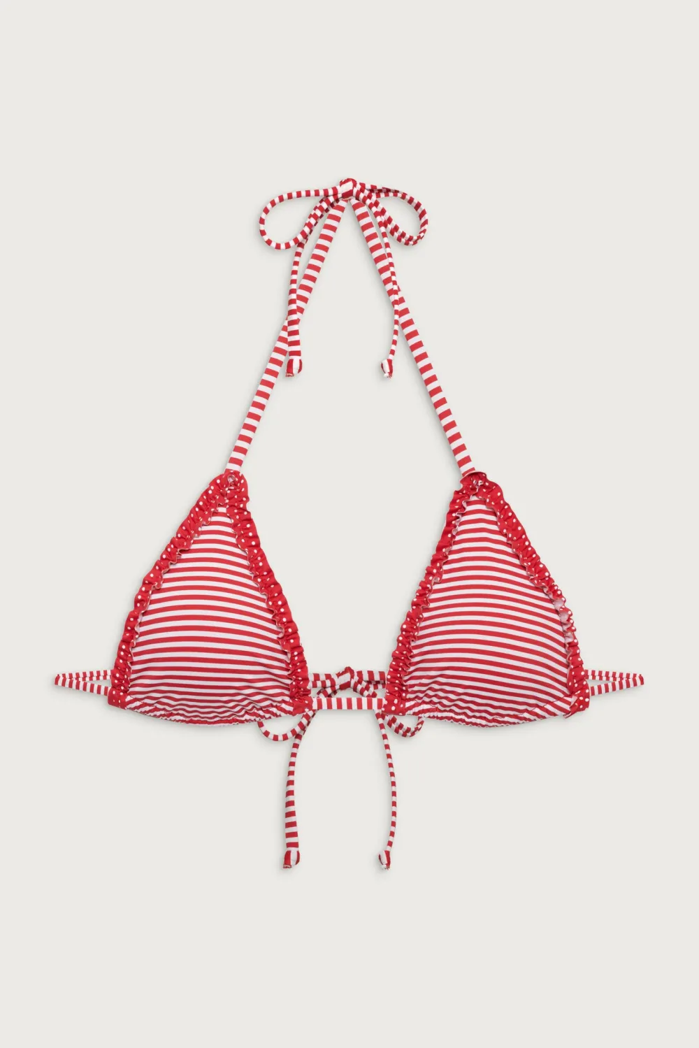 Tops|Bikinis^Frankies Bikinis Nick Triangle Halter Bikini Top Scarlet Stripe