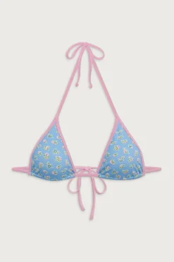 Tops|Bikinis^Frankies Bikinis Paradise Halter Floral Bikini Top Blue Hawaii