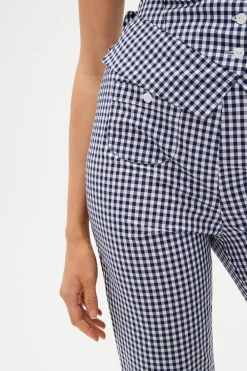 Bottoms|Matching Sets^Frankies Bikinis Parlour Gingham Capri Pant Seaside Gingham