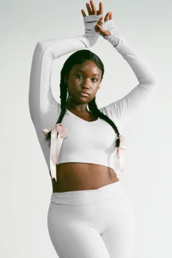 Active^Frankies Bikinis Plié Long Sleeve Top Icy Gray