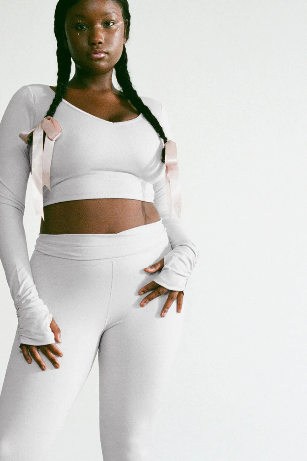 Active^Frankies Bikinis Plié Long Sleeve Top Icy Gray