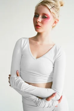Active^Frankies Bikinis Plié Long Sleeve Top Icy Gray