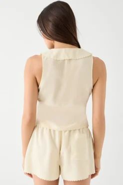 Tops|Matching Sets^Frankies Bikinis Priscilla Blouse Macadamia