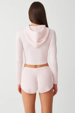 Bottoms^Frankies Bikinis Providence Cloud Knit Mini Short Rose Quartz