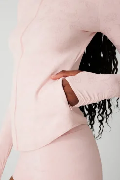 Active^Frankies Bikinis Renee Zip Up Jacket Pink Petals