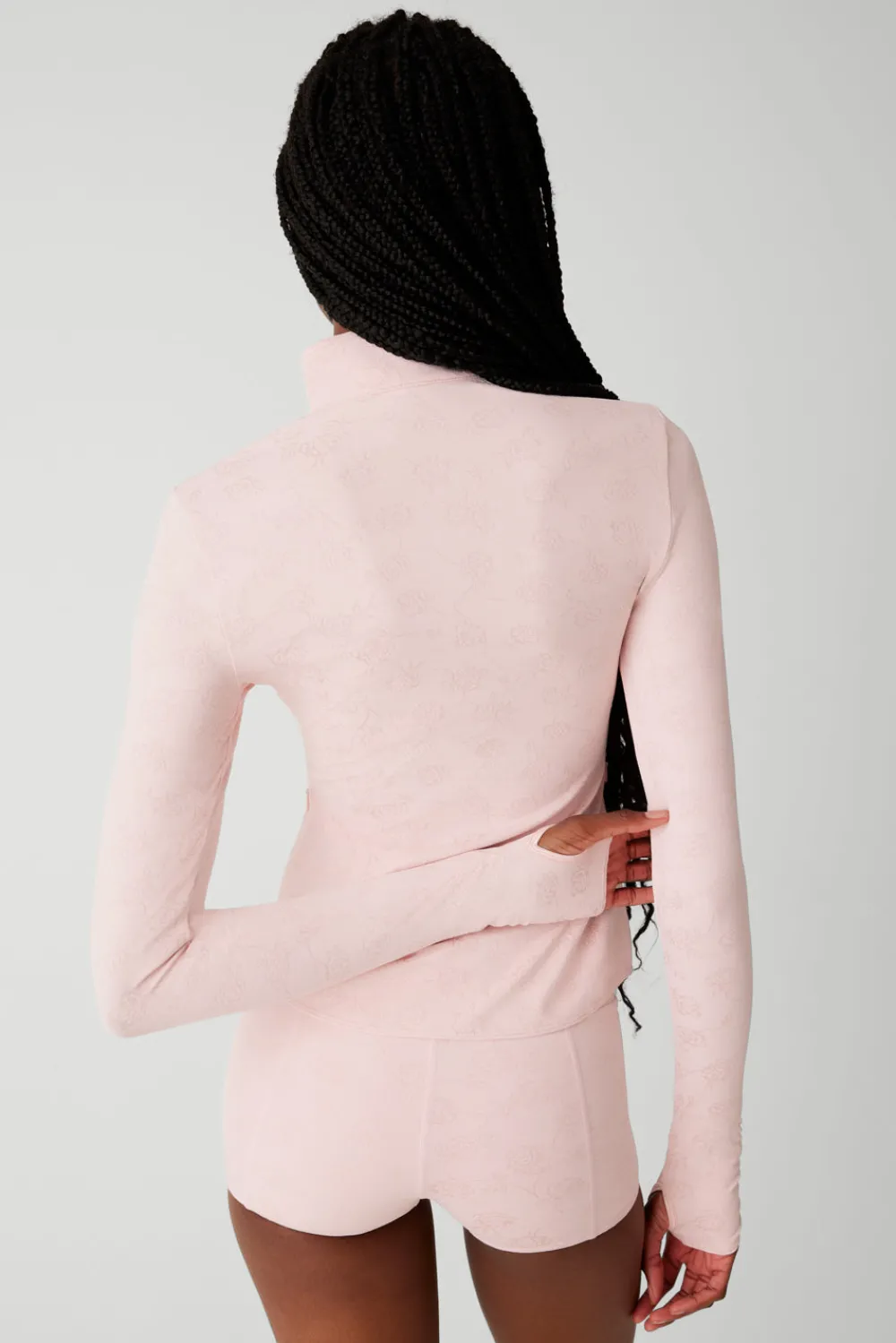 Active^Frankies Bikinis Renee Zip Up Jacket Pink Petals