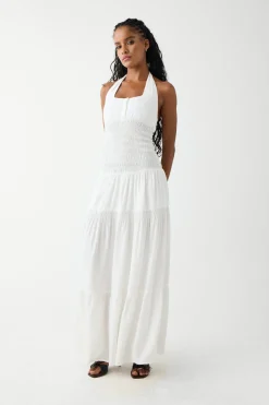 Dresses^Frankies Bikinis River Halter Maxi Dress White