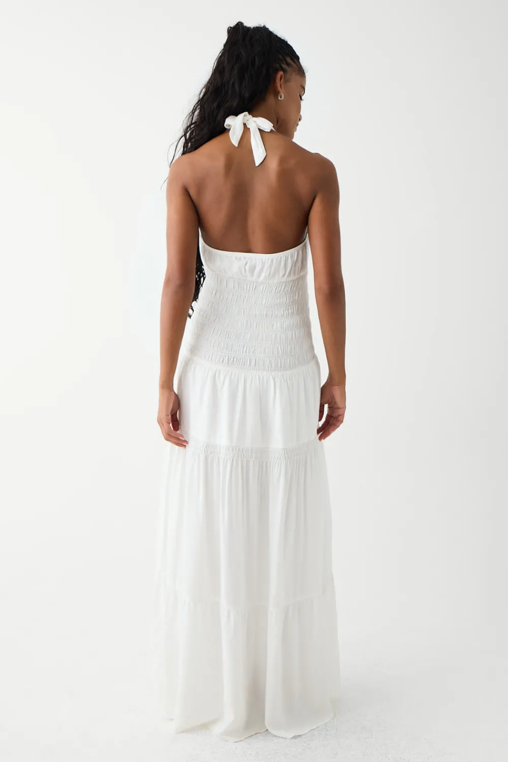 Dresses^Frankies Bikinis River Halter Maxi Dress White