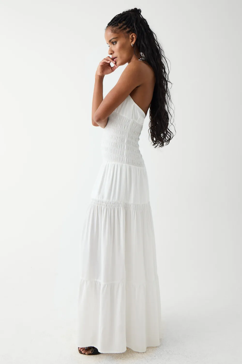 Dresses^Frankies Bikinis River Halter Maxi Dress White