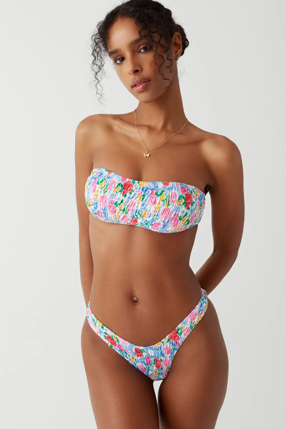 Tops|Bikinis^Frankies Bikinis Rosabella Bandeau Bikini Top Painted Petals