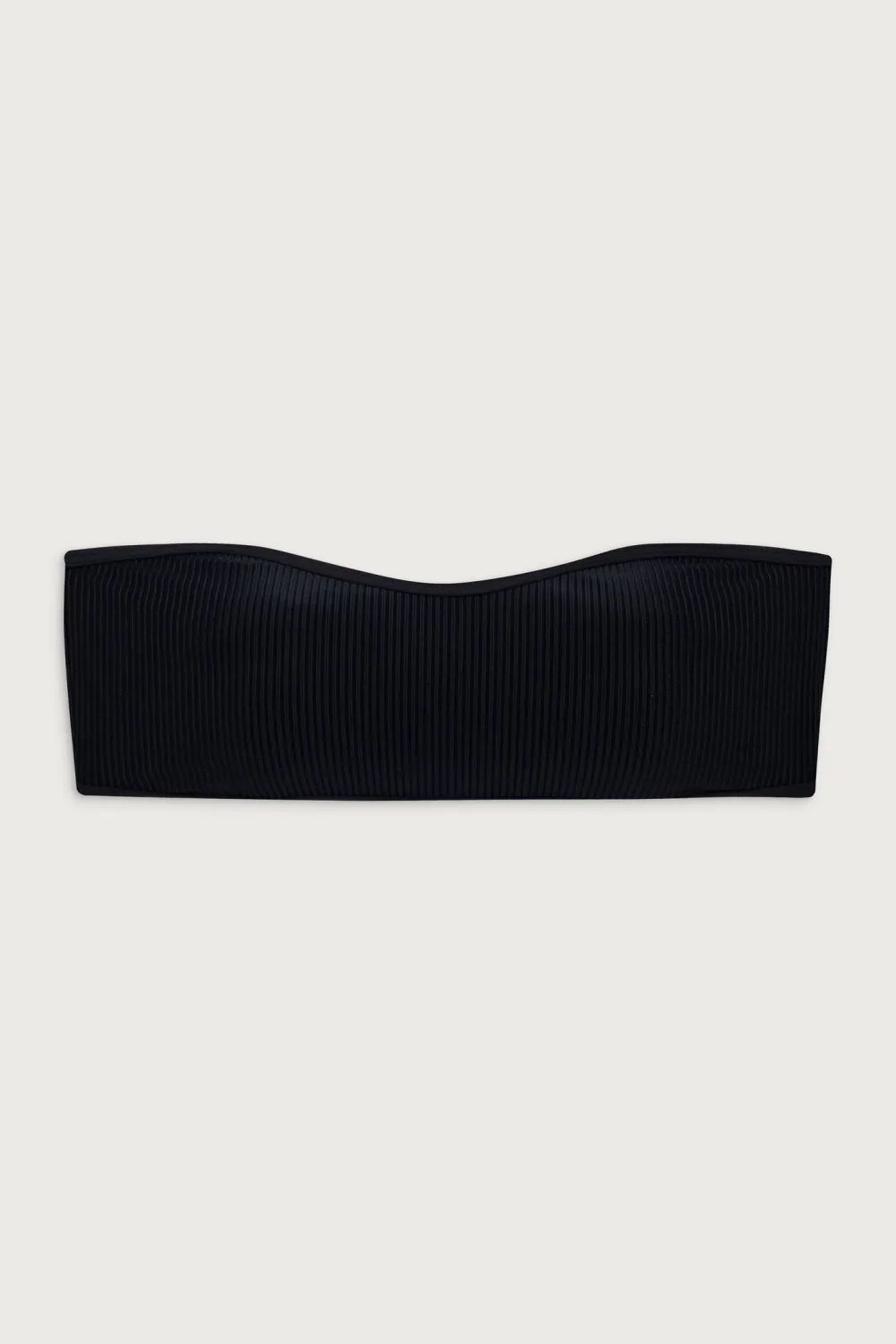 Tops|Bikinis^Frankies Bikinis Rosabella Ribbed Bandeau Bikini Top Black