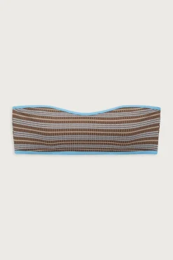 Tops|Bikinis^Frankies Bikinis Rosabella Striped Bandeau Bikini Top Ocean Stone