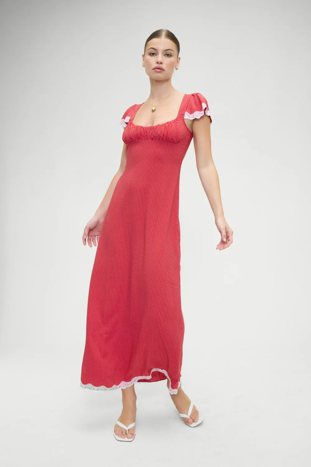 Dresses^Frankies Bikinis Rosalyn Polka Dot Maxi Dress Ladybug