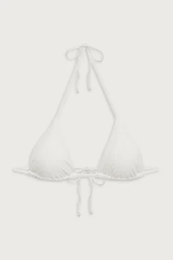 Tops|Bikinis^Frankies Bikinis Sky Triangle Ribbed Bikini Top White