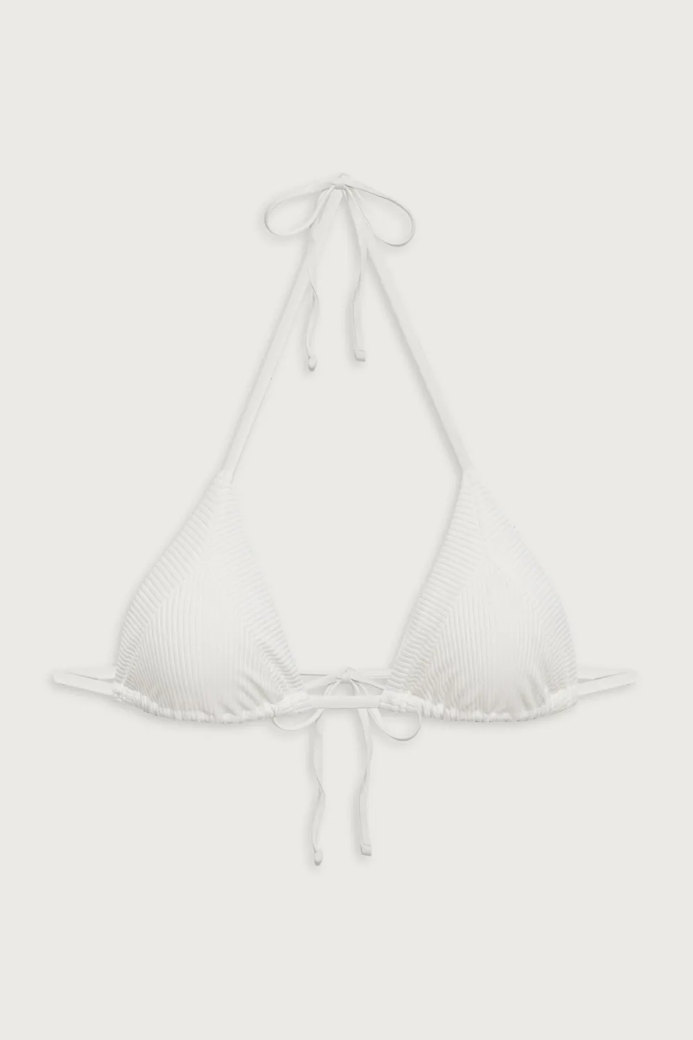 Tops|Bikinis^Frankies Bikinis Sky Triangle Ribbed Bikini Top White