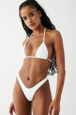 Tops|Bikinis^Frankies Bikinis Sky Triangle Ribbed Bikini Top White