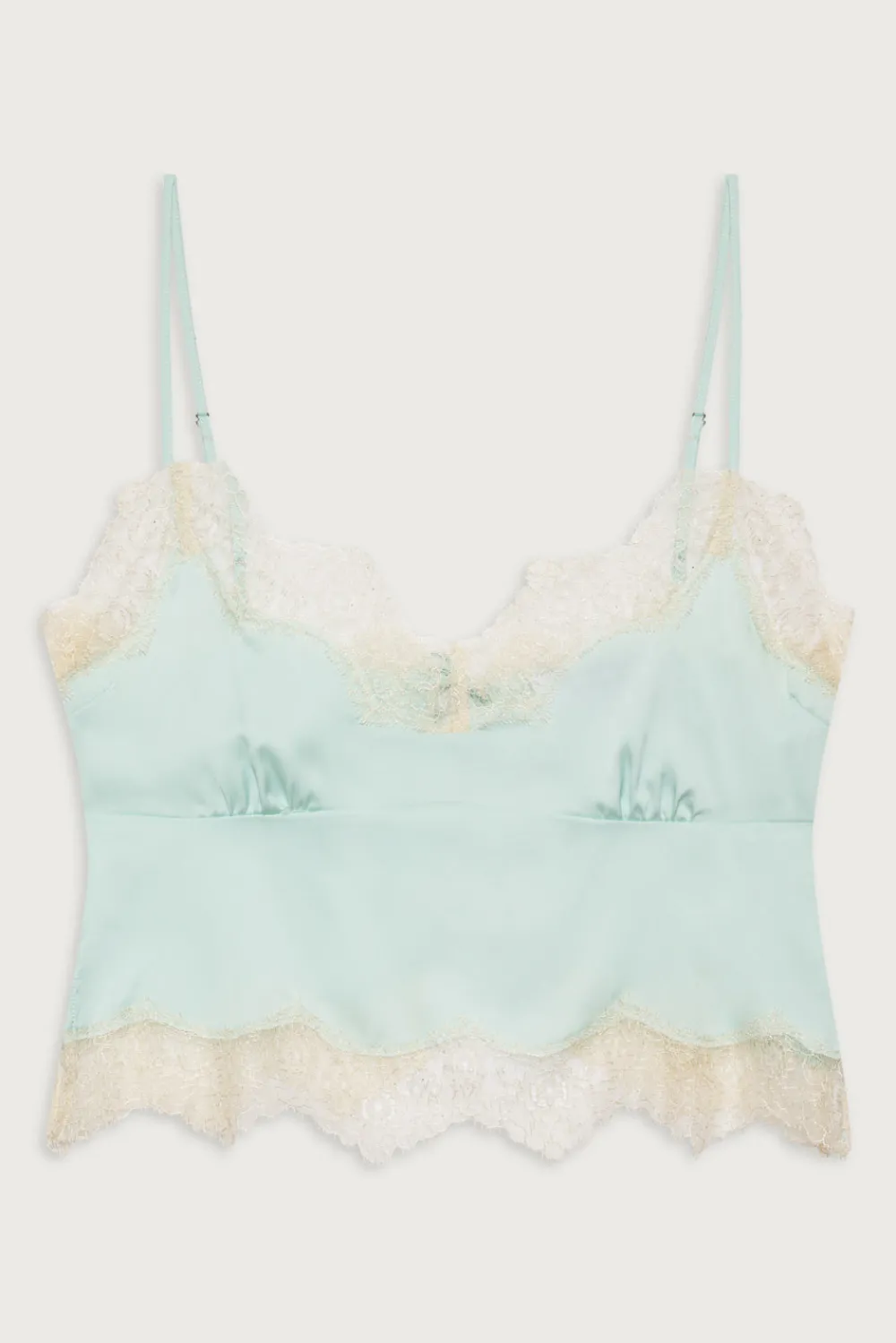 Tops^Frankies Bikinis Snuggle Satin Camisole Pistachio