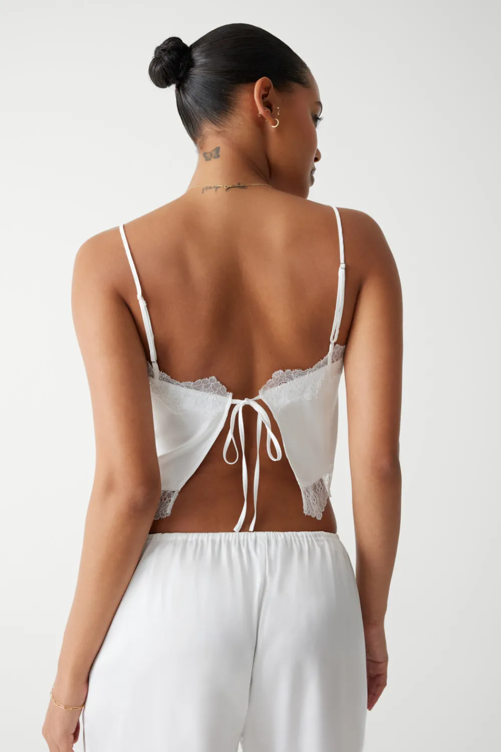 Tops^Frankies Bikinis Snuggle Satin Camisole White