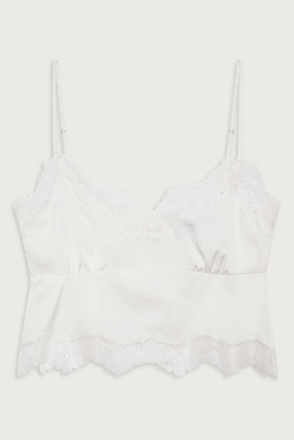 Tops^Frankies Bikinis Snuggle Satin Camisole White