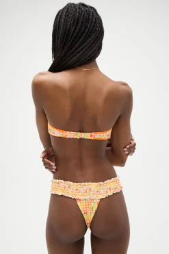 Bottoms|Bikinis^Frankies Bikinis Sofia Floral Micro Bikini Bottom Marigold Gingham