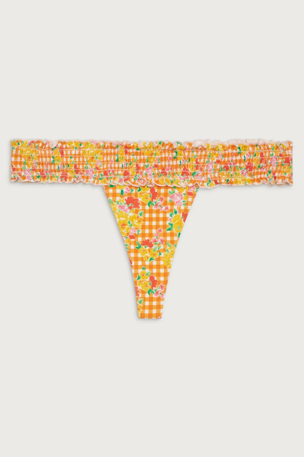 Bottoms|Bikinis^Frankies Bikinis Sofia Floral Micro Bikini Bottom Marigold Gingham