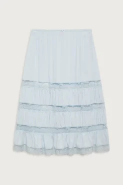 Bottoms^Frankies Bikinis Solstice Midi Skirt Blue Porcelain