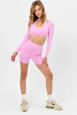 Active^Frankies Bikinis Speedy High Waist Biker Short Baby Pink