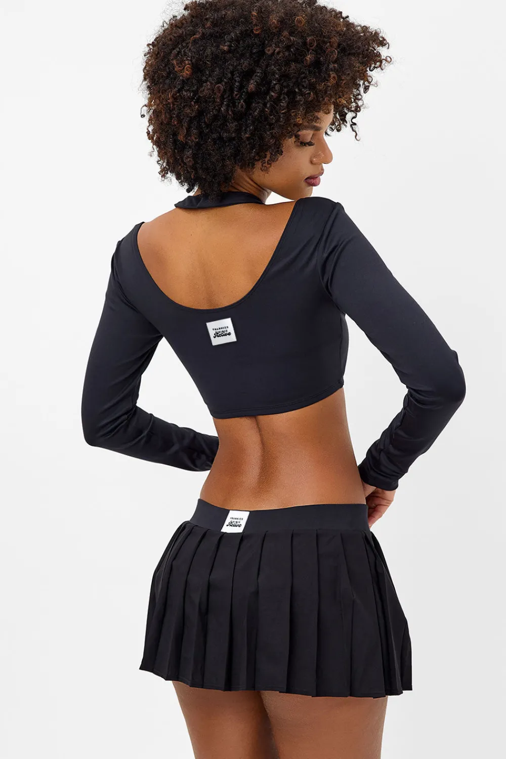 Active^Frankies Bikinis Speedy Long Sleeve Crop Top Black