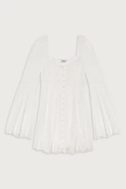 Dresses^Frankies Bikinis Sunflower Floral Embroidered Mini Dress White