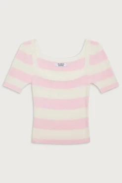Tops^Frankies Bikinis Sunset Knit Shirt Ballet Stripe