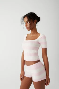 Tops^Frankies Bikinis Sunset Knit Shirt Ballet Stripe