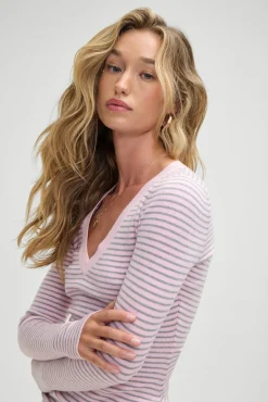Cloud Knits|Dresses^Frankies Bikinis Sweetheart Knit Dress Rosewater Stripe