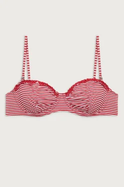 Tops|Bikinis^Frankies Bikinis Sweetwater Underwire Bikini Top Scarlet Stripe